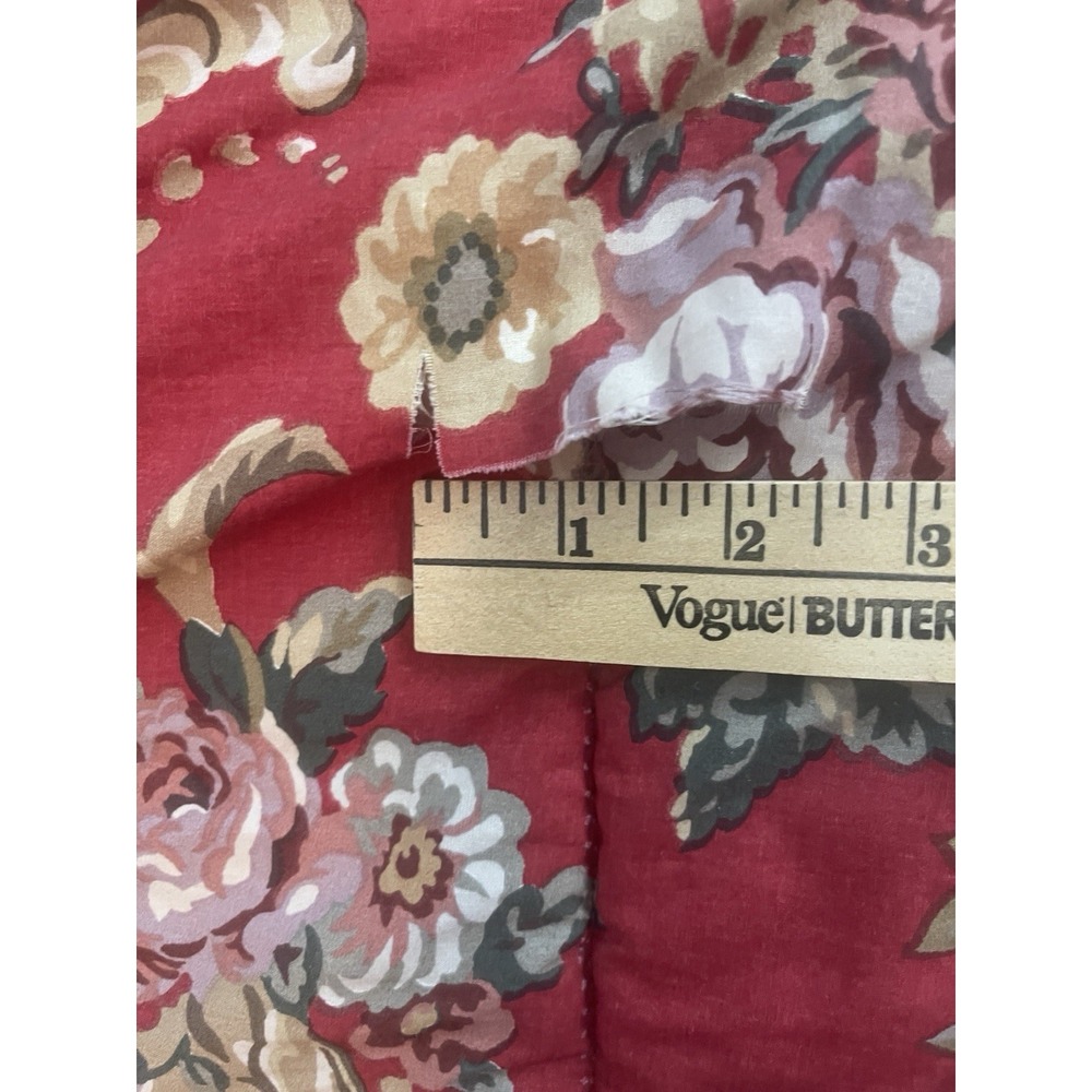 Ralph Lauren Vintage USA Danielle Marseilles Deep Red Floral King Comforter - Picture 4 of 6